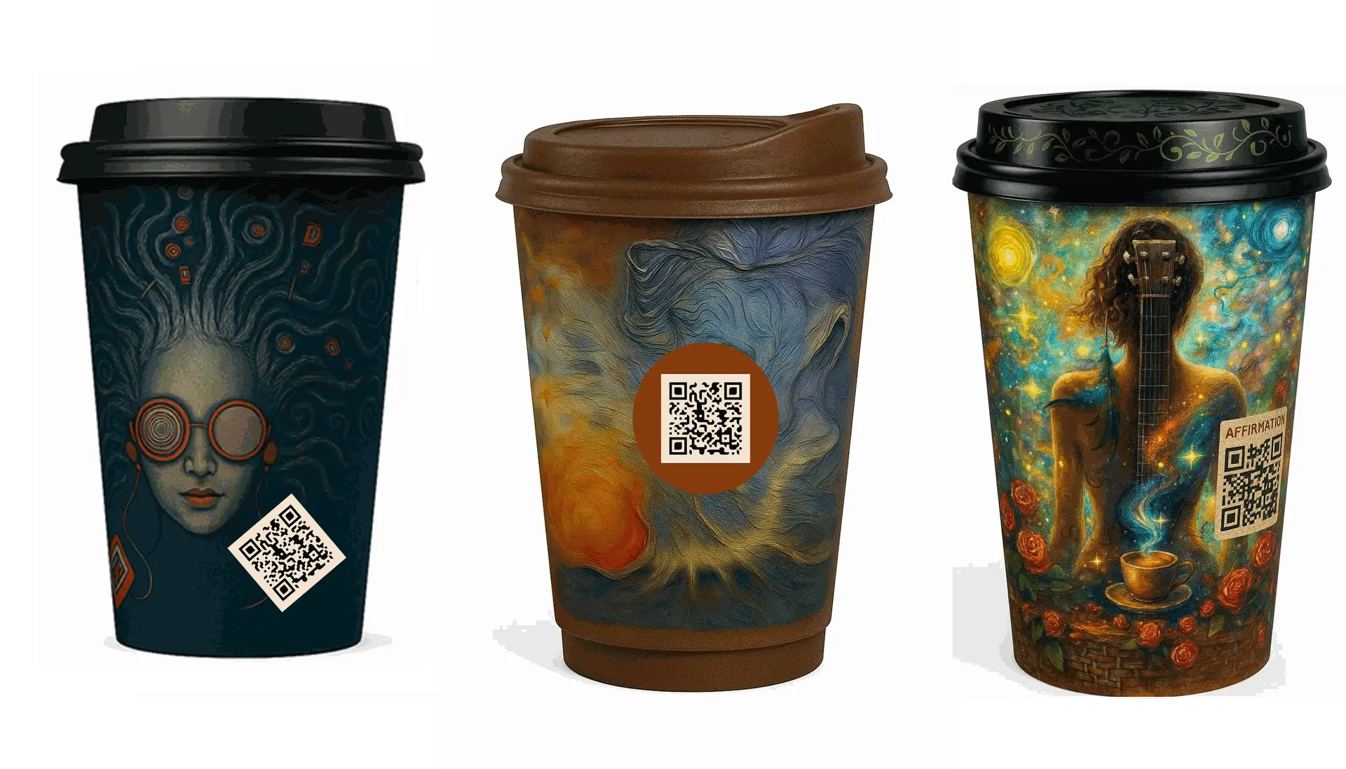 ART coffe cups with augmented reality